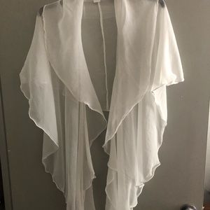 Ladies sheer white shawl.